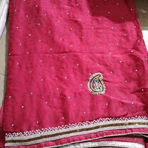 Beautiful Pearl Embroidery Saree