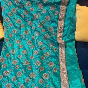 Peacock Green Silk Saree From Chandani Chowk Delhi