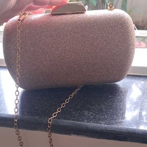 New Party Clutch From Abroad, With Tag, Gold