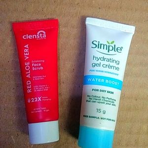 Face And Lip Scrub +Hydrating Gel Cream