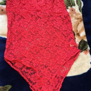 Red Lace Bodysuit