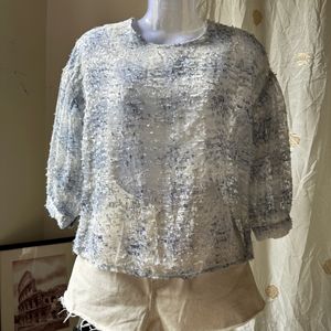 Boxy Sheer textured top