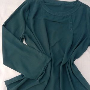 New Dark Sea Green Side Cut Top