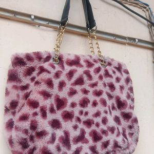 Leopard Print Bag In Pink Colour