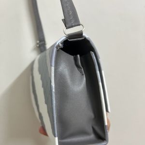 Grey And White Contrast Sling Bag