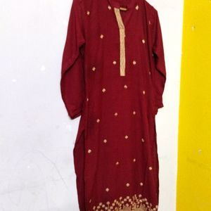 Round Collar Neck Long Kurtas For Women