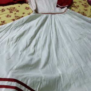 White Long Anarkali Gown