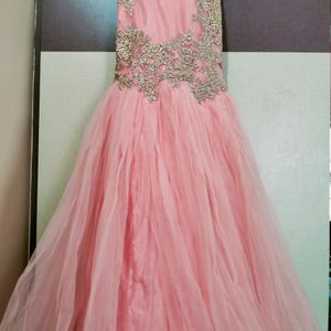 Pink Gown With Beautiful Embroidery