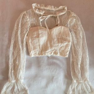 Like New Lana Coded Lace Corset Top