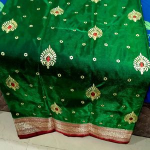 Green Colour Silk Saree_festival Wear