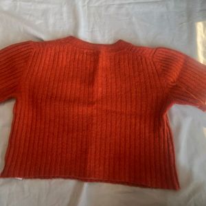 ORANGE RIBBED WINTER  Crop TOP