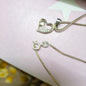 Silver Heart Pendent Beautiful Chain