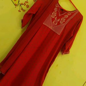 Red Kurta With Dupatta♥️