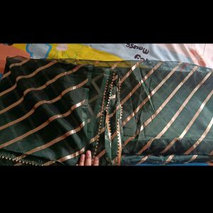 New Tissue Green Saree Attached Bluse Piece