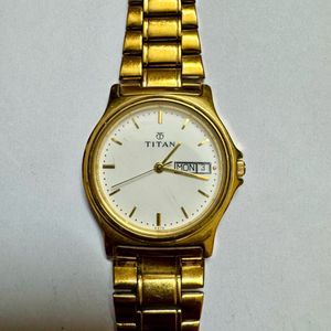 Titan Gold Color Chain Mens Watch