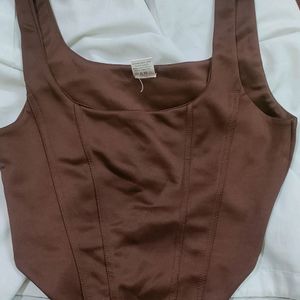 SSS Brown Fitted Corset Top