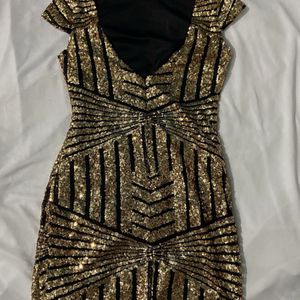 Gold Sequence Short Dress