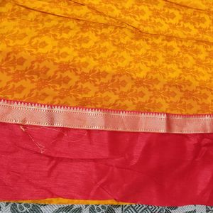 Yellow Border Saree