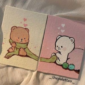 Set Of 2 mini Canvas Couple Painting3