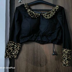 Women Black Shimmer Lehenga Choli