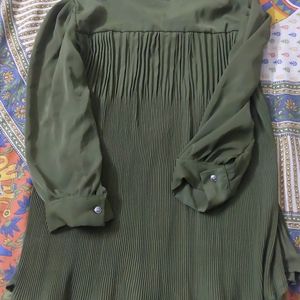 Olive Green Aline Top (Formal & Festive Use)