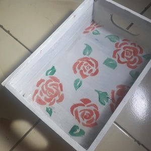 A Rose Pattern Wooden Crate