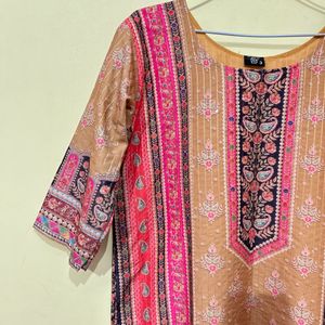 Mustard Pakistani Kurta Set Sequins Work