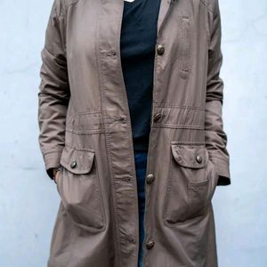 Vintage Brown Coat with Victorian Button Style