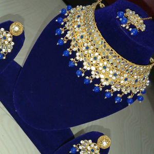 Golden And Blue Jewellery Set