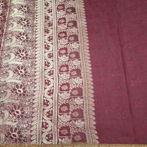 Semisilk maroon Color Saree