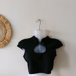 Madarin Collar Crop Top From Singapore