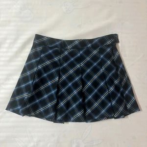 H&M Blue Checkered Skirt