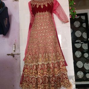 Red Bride Gown With Dupptta