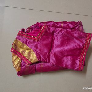 Pink Silk Pattu Pavadai/ Lehenga For 1 Yr