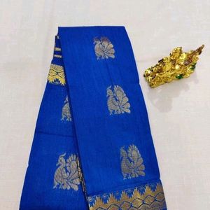 Royal Blue Cotton Silk Saree