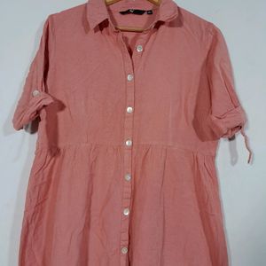 Peach Cotton Casual Kurta(women's)