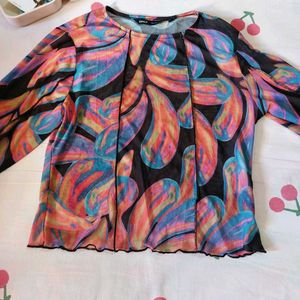 Abstract Printed Fitted Crop top