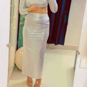 Co Ord Silver Skirt Dress