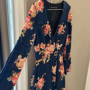 Zara Floral Midi Wrap Dress