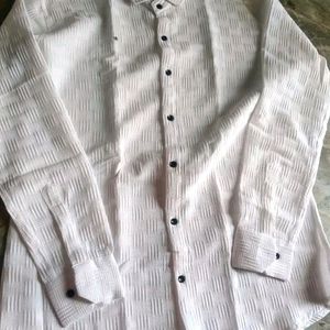 White Popcorn Shirt For Party Wear