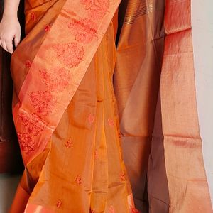 Beautiful Dual Shade embroidery function Saree