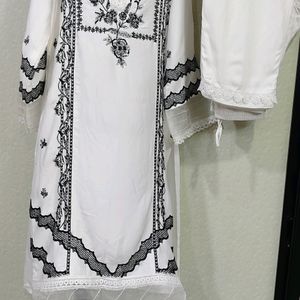 Pakistani Dress Black N White Plazopair