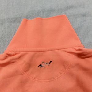 Sleeves Orange Top With Collar Neck