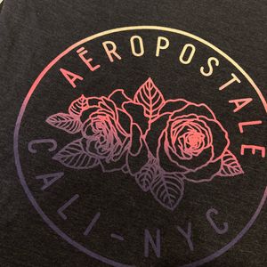 Aeropostale Grey Graphic Print T-shirt