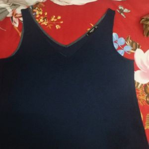 Branded Blue V Neck Top