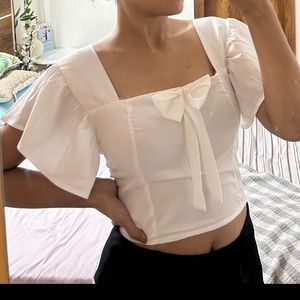 White Top With Bow