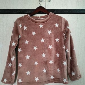 Muave Full Sleeves Star Printed Sweatshirt