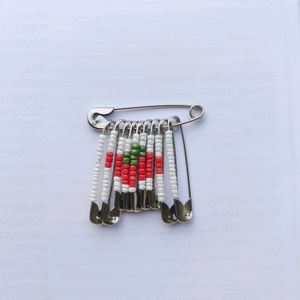 Beaded Strawberry Safety Pin Keychain