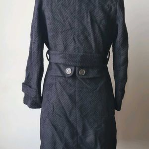 Black Korean Thrifted Overcoat