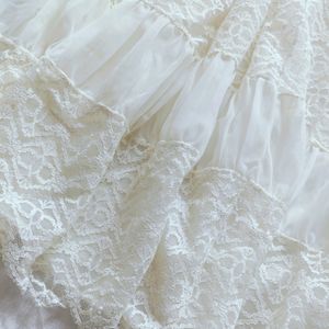 White V-NECK Lingerie Lace Dress